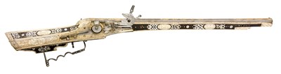 Lot 260 - A FINE AND VERY RARE 39-BORE NUREMBERG WHEEL-LOCK SPORTING CARBINE STOCKED BY THE "MASTER OF THE CAS