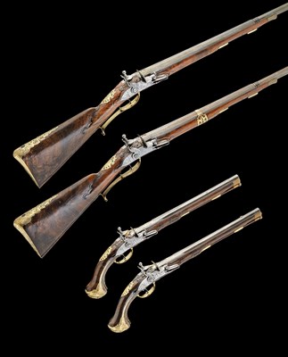 Lot 267 - A RARE VIENNESE FLINTLOCK GARNITURE OF FIREARMS BY IOHANN ADAM GRÃ„ZL (1)