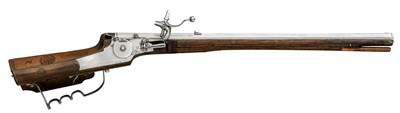 Lot 271 - A RARE 87-BORE GERMAN SMALL WHEEL-LOCK SPORTING CARBINE MADE FOR A BOY