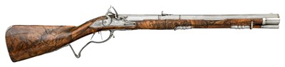 Lot 272 - A 28-BORE NORTH GERMAN FLINTLOCK RIFLED BOAR CARBINE BY PETER SALTER