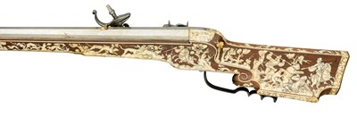 Lot 279 - A 31-BORE GERMAN WHEEL-LOCK SPORTING RIFLE