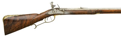 Lot 297 - A FINE 42-BORE BOHEMIAN FLINTLOCK SPORTING RIFLE BY ANDREE SIGL (SIEGEL) A SCHLACKENW(ERTH)