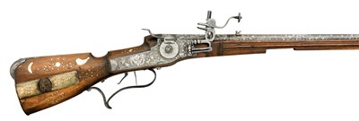 Lot 299 - A 50-BORE SILESIAN WHEEL-LOCK MÃœLLER-BÃœCHSE