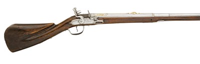 Lot 307 - A 34-BORE GERMAN FLINTLOCK SPORTING GUN