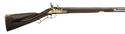 Lot 314 - A 50-BORE LOW COUNTRIES FLINTLOCK SPORTING GUN WITH SOCKET-BAYONET