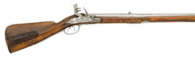 Lot 318 - A 21-BORE GERMAN FLINTLOCK SPORTING RIFLE