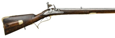 Lot 320 - A 25-BORE GERMAN FLINTLOCK SPORTING RIFLE BY SAMUEL CRAMER
