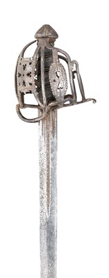 Lot 328 - A SCOTTISH BASKET-HILTED BROADSWORD