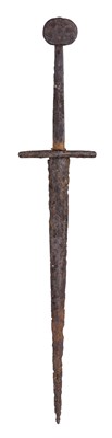 Lot 344 - A MEDIEVAL DAGGER