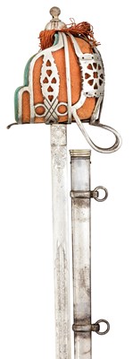 Lot 382 - A BASKET-HILTED BROADSWORD