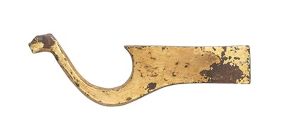 Lot 133 - A CHINESE GILT COPPER ALLOY CROSSBOW FITTING FOR A CHILD, POSSIBLY WARRING STATES PERIOD (475-221 BC)