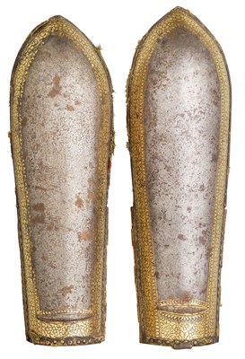Lot 30 - A PAIR OF INDIAN FORE-ARM DEFENCES (BAZU BANDS)