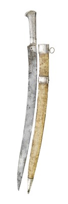 Lot 39 - AN OTTOMAN SILVER-MOUNTED SHORTSWORD (YATAGHAN)