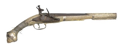 Lot 45 - **AN OTTOMAN BALKAN SILVER-GILT MOUNTED FLINTLOCK KUBUR (HOLSTER) PISTOL