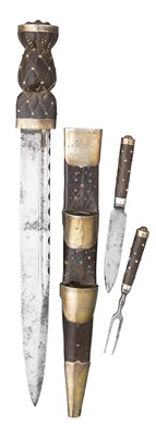 Lot 50 - A SCOTTISH SILVER-MOUNTED DIRK