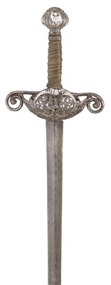 Lot 54 - AN ENGLISH RAPIER WITH SILVER-ENCRUSTED HILT