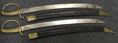 Lot 72 - TWO FRENCH MODEL 1816 INFANTRY SHORTSWORDS (BRIQUET)