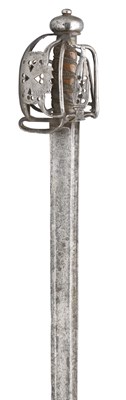 Lot 129 - **AN ENGLISH CAVALRY OFFICER'S BASKET-HILTED BACKSWORD