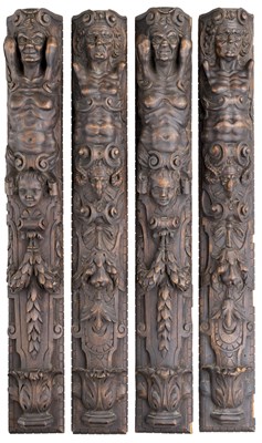 Lot 208 - **FOUR CARVED PANELS IN NORTH EUROPEAN 17TH CENTURY STYLE