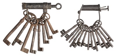 Lot 209 - **TWO MANACLES AND A LARGE GROUP OF KEYS