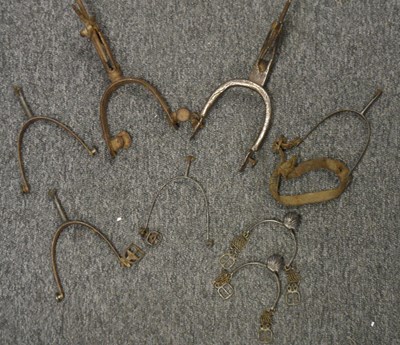 Lot 215 - **TWO PAIRS OF SPURS AND FOUR FURTHER SINGLE SPURS